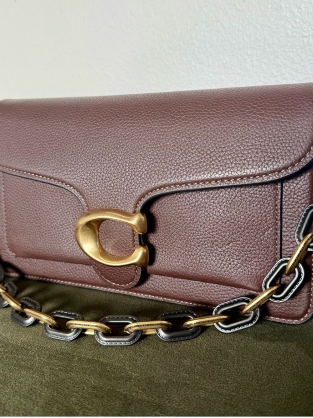 Coach Black and Brass Mixed Link Chain Only